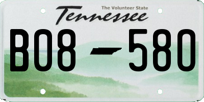TN license plate B0858O