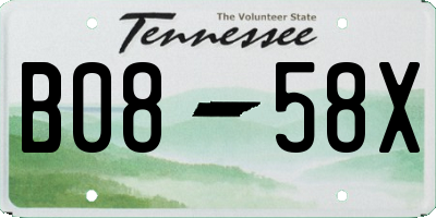 TN license plate B0858X