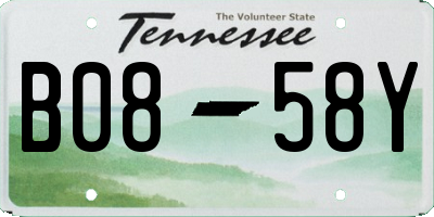 TN license plate B0858Y