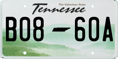 TN license plate B0860A