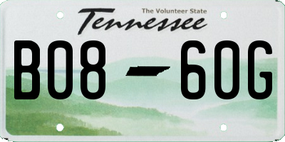 TN license plate B0860G