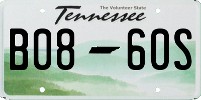 TN license plate B0860S