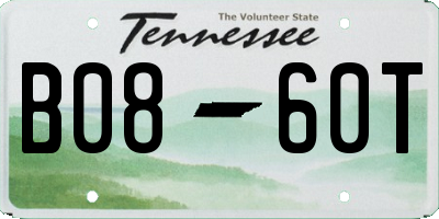 TN license plate B0860T
