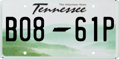 TN license plate B0861P