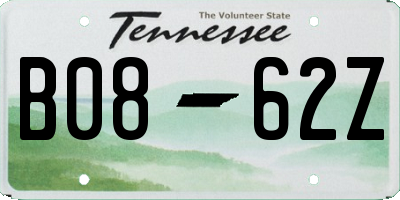 TN license plate B0862Z