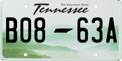 TN license plate B0863A