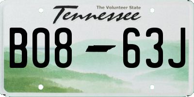 TN license plate B0863J
