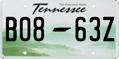TN license plate B0863Z
