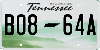 TN license plate B0864A