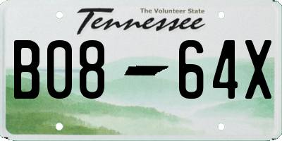 TN license plate B0864X