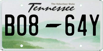 TN license plate B0864Y