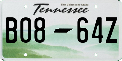 TN license plate B0864Z
