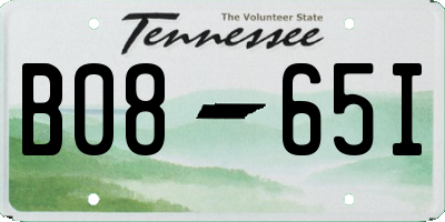 TN license plate B0865I