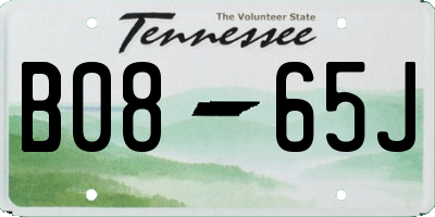 TN license plate B0865J