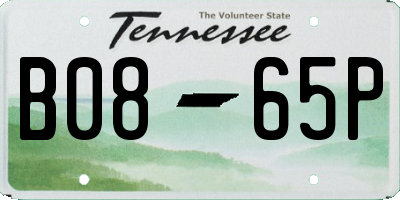 TN license plate B0865P