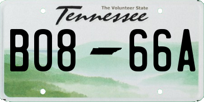 TN license plate B0866A