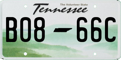 TN license plate B0866C