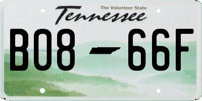 TN license plate B0866F