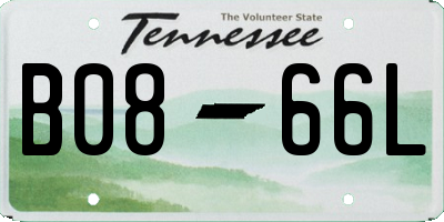 TN license plate B0866L