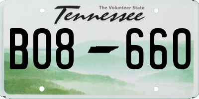 TN license plate B0866O