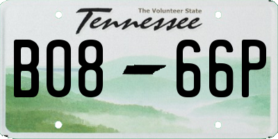 TN license plate B0866P