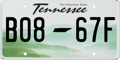 TN license plate B0867F