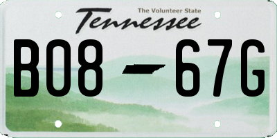 TN license plate B0867G