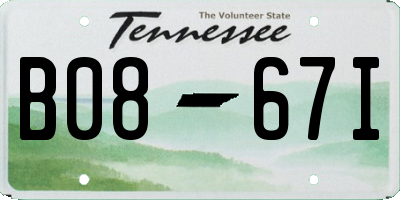 TN license plate B0867I