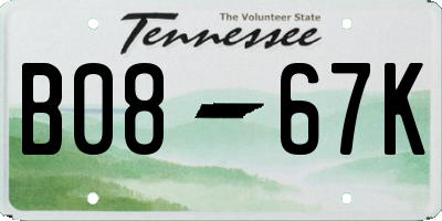 TN license plate B0867K