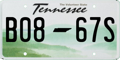 TN license plate B0867S