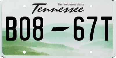 TN license plate B0867T