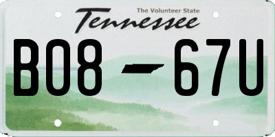 TN license plate B0867U