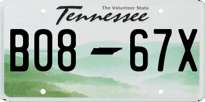TN license plate B0867X
