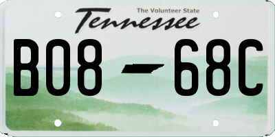 TN license plate B0868C