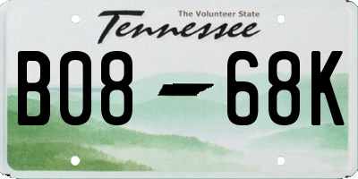 TN license plate B0868K