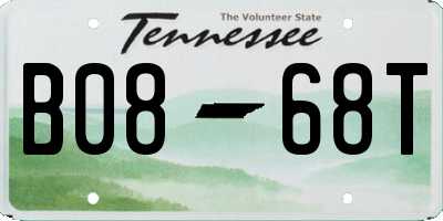 TN license plate B0868T