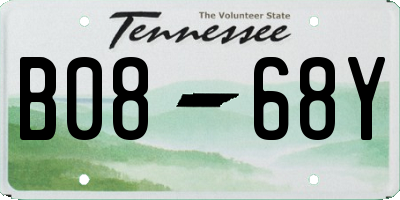 TN license plate B0868Y
