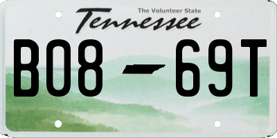 TN license plate B0869T