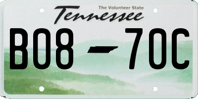 TN license plate B0870C