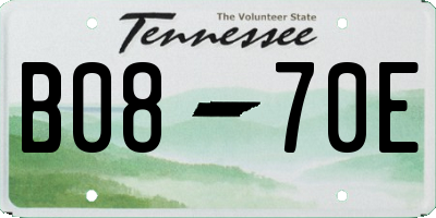 TN license plate B0870E