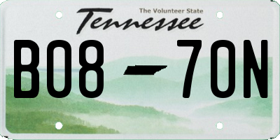 TN license plate B0870N