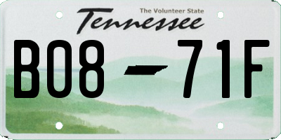 TN license plate B0871F