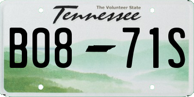 TN license plate B0871S