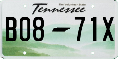 TN license plate B0871X
