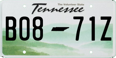 TN license plate B0871Z