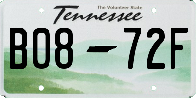 TN license plate B0872F