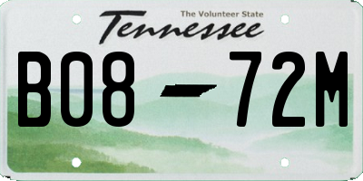 TN license plate B0872M