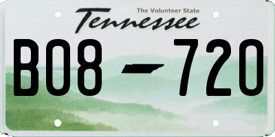 TN license plate B0872O