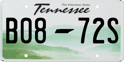 TN license plate B0872S