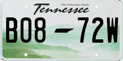 TN license plate B0872W